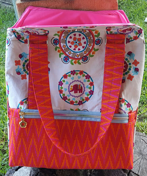 Pretty orange and pink version! Heavy Hauler Tote Bag - Andrie Designs