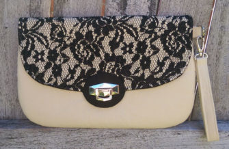 Lace and beige The Statement Clutch - Andrie Designs