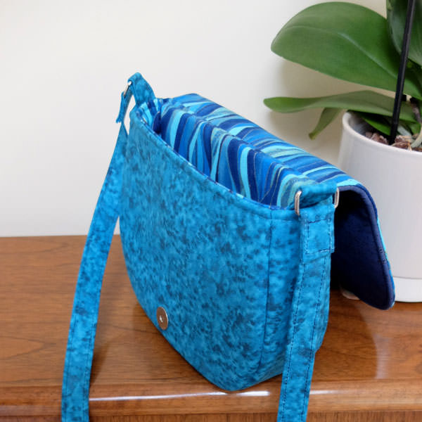 Inside the waves and blue cork Peekaboo Purse - Andrie Designs