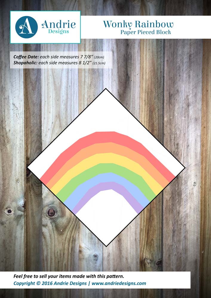 Wonky Rainbow Paper Pieced Pattern
